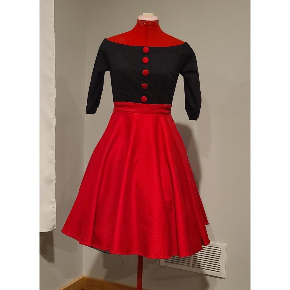 Maggie Tang Boatneck mid length retro dress